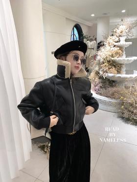 Read Nameless /羊羔毛皮夹克皮衣+丝绒直筒裤