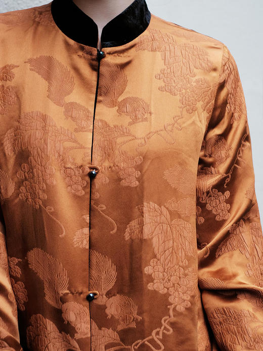 盛唐牡丹 |丝绒松鼠葡萄纹冠乐绉双面穿外套 商品图2