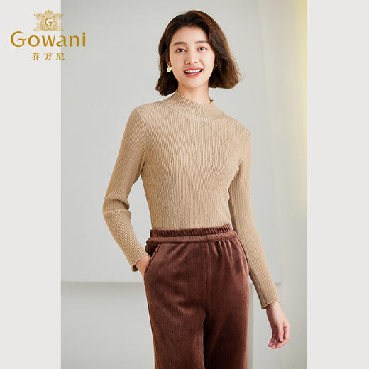 【两色可选】Gowani乔万尼针织衫上衣女新品羊毛打底衫半高领ET4M958 商品图8