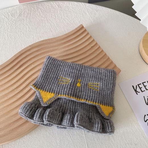 【针织围脖！舒适又保暖】儿童围巾秋冬卡通猫咪，两用毛线脖套男女宝宝保暖围脖，萌萌的模样，贴心保暖，萌宠毛线护颈lm 商品图9