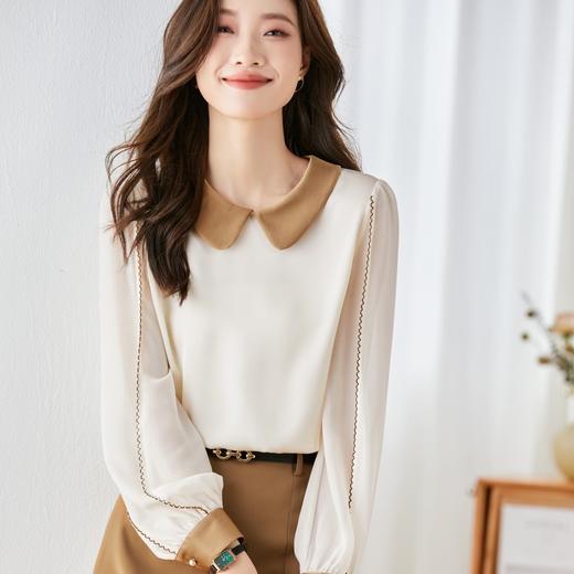 娃娃领长袖雪纺衫，时尚气质显瘦上衣洋气小衫SYG-6023 商品图0