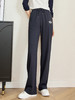 【专属特价】熙世界垂坠感窄版阔腿裤女春秋2025新款休闲宽松运动直筒长裤子 商品缩略图3