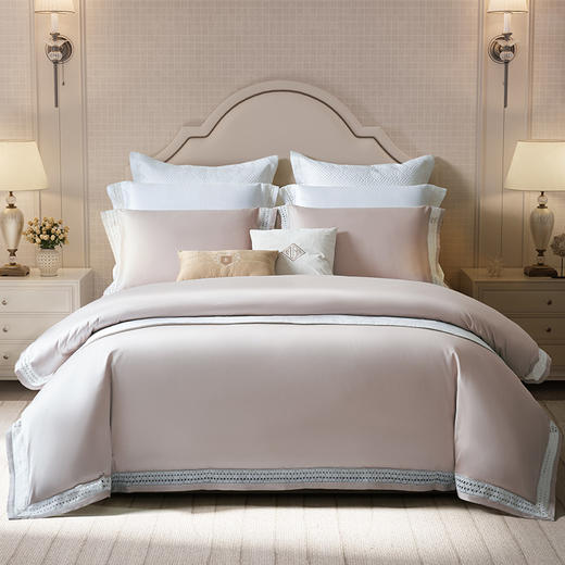 康尔馨四件套高级感纯棉镂空蕾丝砖花100支GIZA94埃及棉床上用品 商品图0