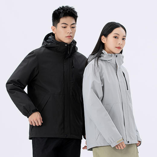 【1件顶6件！】WENHOUU杜邦三防三合一侣行衣 可拆卸秋冬加绒防风防水户外服男女同款 科技面料，防风防水防油防污；抗静电摇粒绒内胆，蓄热锁温抗寒；可拆卸设计，轻 商品图4