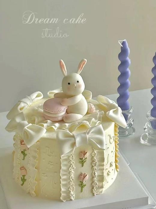 黑巢-可爱小兔子翻糖蛋糕生日蛋糕 商品图0