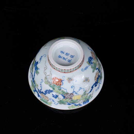 青花五彩描金瓜瓞连绵压手杯 商品图4