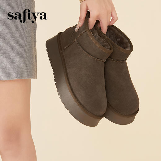 Safiya/索菲娅2023冬季 经典休闲厚底百搭防滑加绒时尚雪地靴 SF3411A102 商品图4