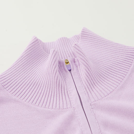 谜底2022夏季新款天丝小精灵织花翻领套头短袖针织衫女222MZ0864 商品图3