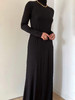 CG｜silk Jersey turtleneck MAXI Dress 真丝高领长袖针织连衣裙［ 黑 ] 商品缩略图4