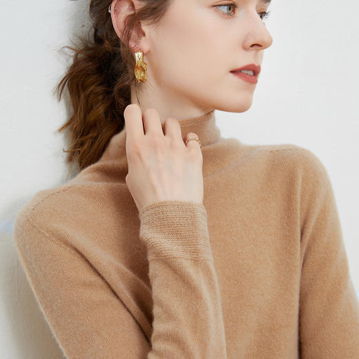 【反季特惠 纯羊毛】SIIJJEYY 枝辑 女士一线成衣V领堆堆领镂空圆领半高领羊毛衫 商品图12