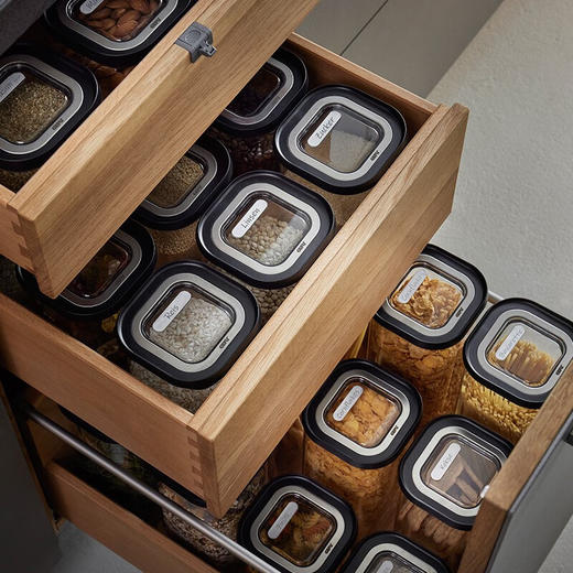 【6F】利快 德国进口收纳罐食品级密封罐透明坚果杂粮茶叶储物罐防潮 三件套 400ml+900m+1400ml 商品图4