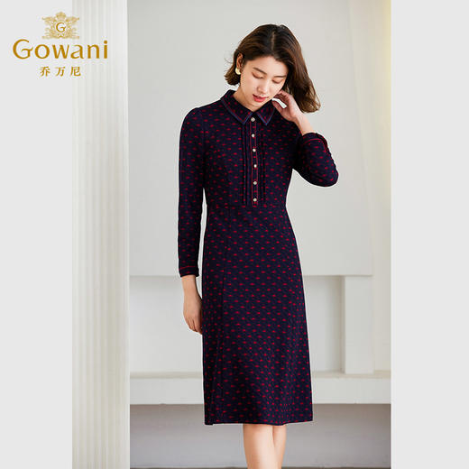 乔万尼秋冬连衣裙新款针织长袖收腰裙ET4E875 商品图1