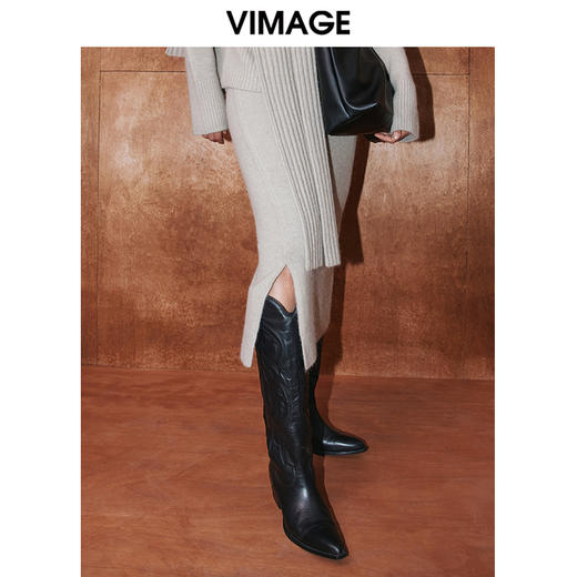 VIMAGE纬漫纪冬季新款时尚修身显瘦洋气半身裙V2001624 商品图3