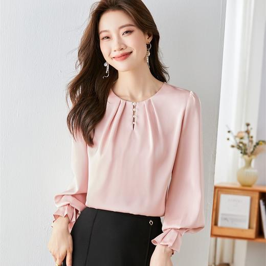 简约百搭甜美气质长袖，宽松显瘦时尚衬衣YY-1657 商品图1