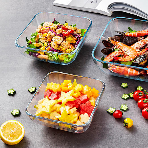 菲内克斯 钢化玻璃沙拉碗 微波炉适用耐热家用欧式泡面甜品水果酸奶碗 商品图2