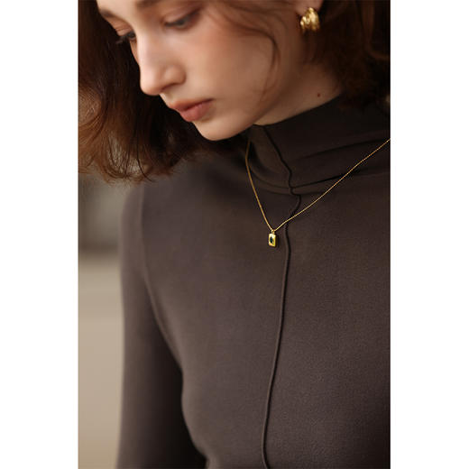 HeyDress法式半高领洋装女秋冬复古修身收腰a字伞裙长裙子 商品图1