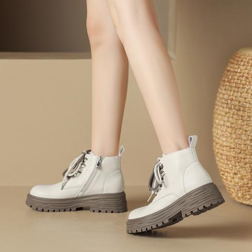ZHR马丁靴2023新款短靴女春秋单靴加绒保暖法式小短靴瘦瘦靴 商品图7