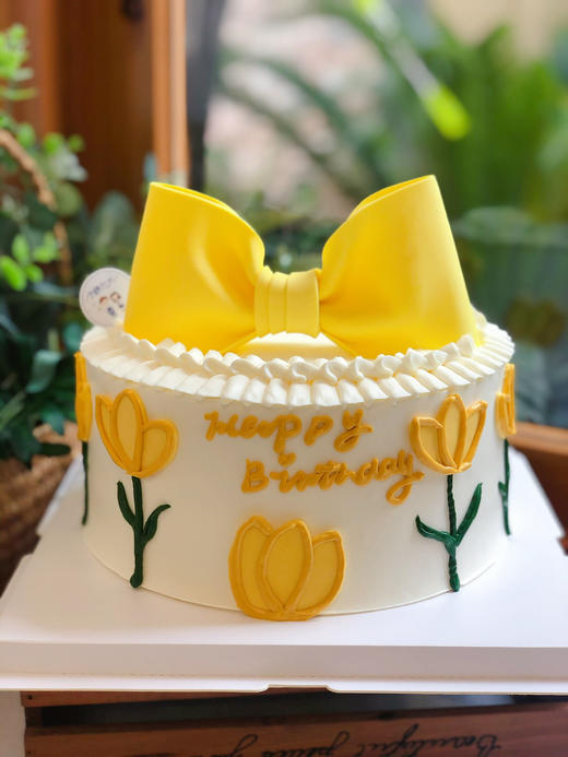 翻糖蝴蝶结奶油蛋糕 下单前请仔细阅读商品详情 商品图0