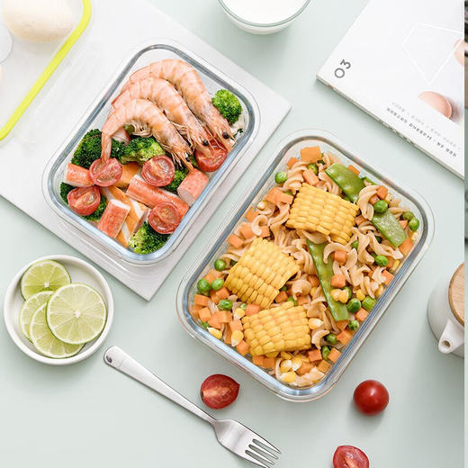 茶花   保鲜盒  晶格圆形玻璃保鲜盒600mL   001002 商品图5