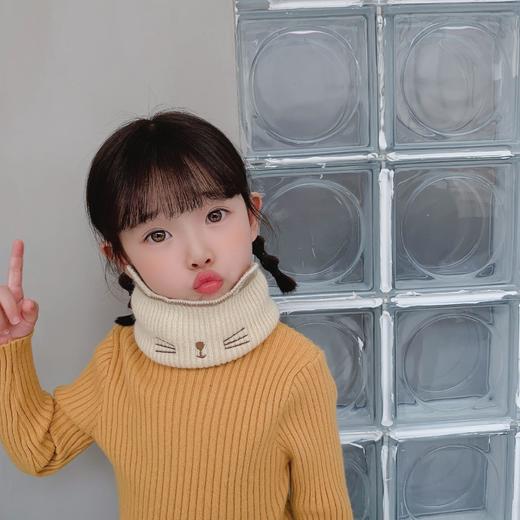 【针织围脖！舒适又保暖】儿童围巾秋冬卡通猫咪，两用毛线脖套男女宝宝保暖围脖，萌萌的模样，贴心保暖，萌宠毛线护颈lm 商品图2