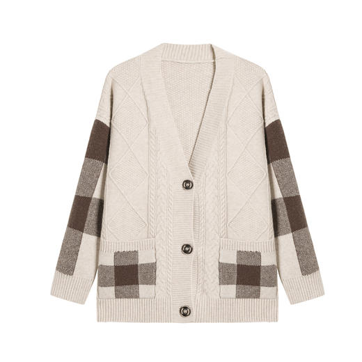 CC 17-8372妈妈毛衣外套宽松上衣粗毛线加厚针织开衫 商品图4