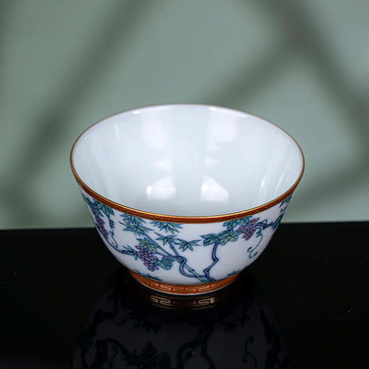 青花斗彩描金葡萄纹杯 商品图1