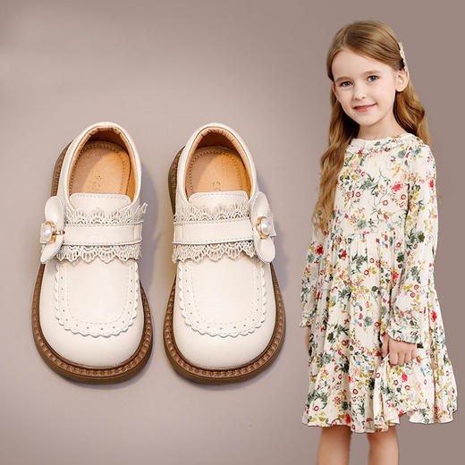 【优雅公主鞋！柔软舒适】儿童小皮鞋秋季新款单鞋，软底皮鞋女中小童鞋子，轻软柔韧 呵护宝贝嫩足；精致细腻的皮面，展现优雅气质。鞋面绣着美丽花纹 hh 商品图0
