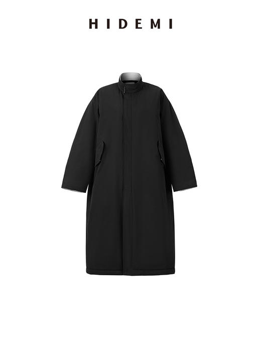 HIDEMI 立领极简大廓形口袋边翻式设计感长款大棉服 商品图1