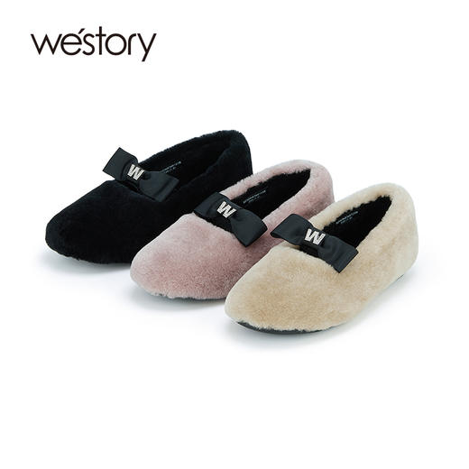 westory2023年秋季新品芭蕾风温柔毛毛鞋一脚蹬玛丽珍鞋S23DM83661 商品图0