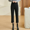 剩S/XL 米思阳2024秋季新款百搭简约黑色休闲裤腰带修身小个子裤子女2552 商品缩略图2