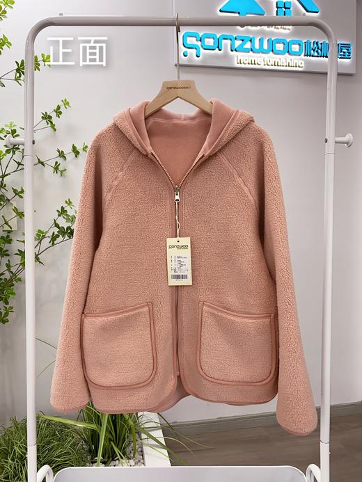 松植屋秋冬加厚连帽双面穿保暖毛绒外套摇粒绒抓绒羊羔绒 商品图6