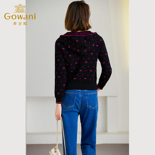 乔万尼冬款绵羊毛针织衫休闲连帽设计上衣ET4M947 商品图4