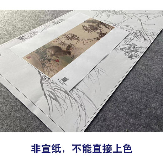 【大彩图】王生勈工笔画白描底稿《兔子》初学者临摹勾线动物底稿A651 商品图2