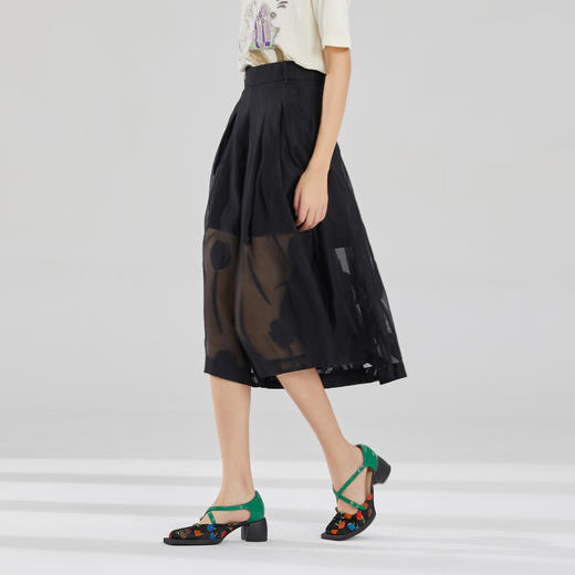 谜底阔腿裤女2022夏季新款通勤质感垂坠宽松直筒裤女222MK0740 商品图1