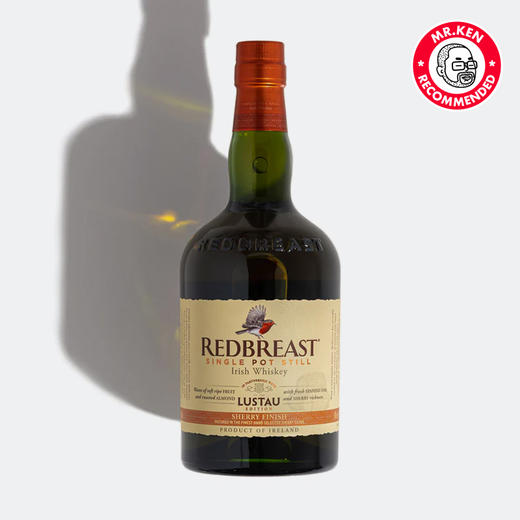 知更鸟（Redbreast）卢士涛雪莉桶单一壶式爱尔兰威士忌 商品图1