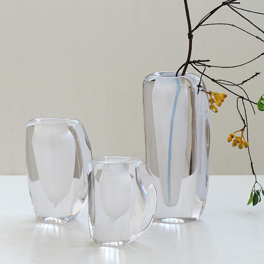 现代简约样板间白菜花瓣琉璃花瓶餐厅客厅玄关台面玻璃装饰花瓶 商品图10