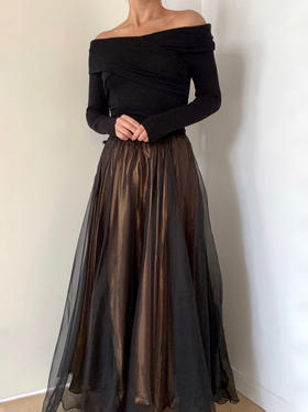 CG｜Rebekah Tulle Skirt [黑 / 白]