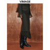 VIMAGE纬漫纪冬季新品流苏包臀H型直筒半身裙V2006632 商品缩略图3