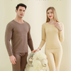 蚕丝羊毛男士女士保暖内衣新款圆领润肤柔软打底内穿秋衣秋裤套装 商品缩略图4