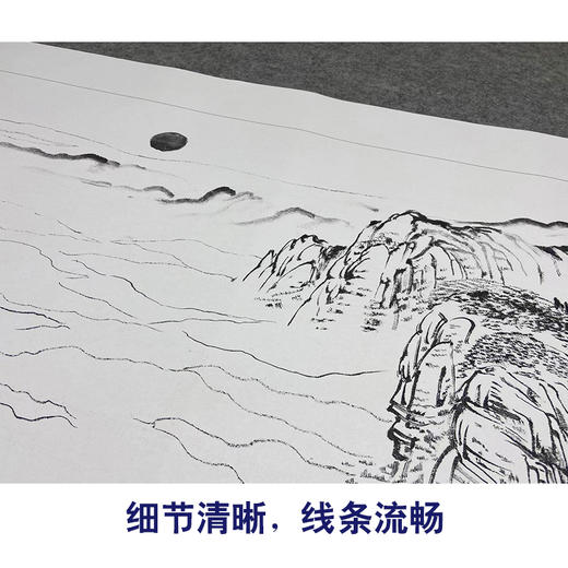 【大彩图】佚名横幅工笔画白描底稿《鸿运当头》临摹勾线山水底稿FS04 商品图4
