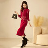 秋冬新款，时尚毛须洋气小香风双口袋马甲两件套连衣裙HR-YBER355 商品缩略图4