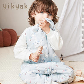 【云优选】秋冬新品yikyak秋季睡袋婴儿童2.5tog厚夹棉纱布长袖分腿睡袋（双十二特价秒杀）