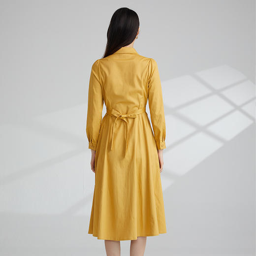 VIVIAN LIU薇薇安刘R2344102秋女装新款小翻领前胸捏褶衬衫连衣裙 商品图1