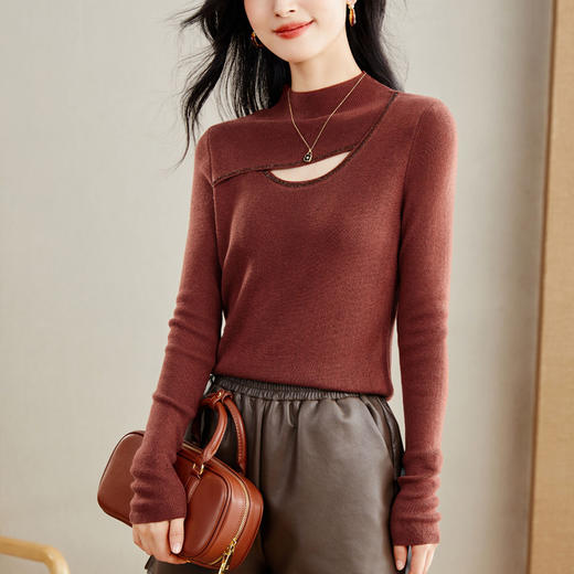 秋冬新款，小个子毛衣女短款半高领针织内搭时尚修身长袖打底衫CC-J286 商品图0