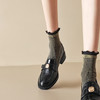 秋冬款【法式复古英伦风粗跟乐福鞋】真软皮一脚蹬  山茶花小皮鞋  中跟单鞋 商品缩略图3