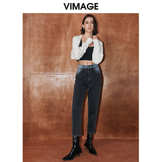 VIMAGE纬漫纪冬季新款时尚通勤休闲显瘦百搭牛仔裤V2005626 商品图1