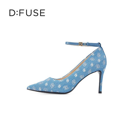 Dfuse迪芙斯2024春季新款尖头刺绣牛仔蓝简约高跟单鞋DF41111003 商品图7