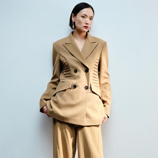 LIYIHAN 腰部收褶拼接西装 商品图2