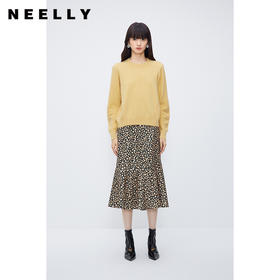 NEELLY纳俪商场同款碎花中长款半身裙女冬新款时尚百搭气质鱼尾裙N23111E01148