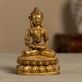 清 铜鎏金无量寿佛